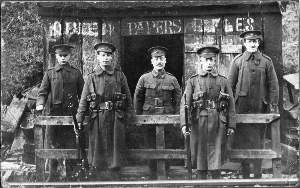 This guard details doesn't obviously have a picture of Arthur but the corporal does look familiar, perhaps one of the earlier Omnibus drivers? The hut itself also seems to be adorned with a crudely written London Rifles perhaps?