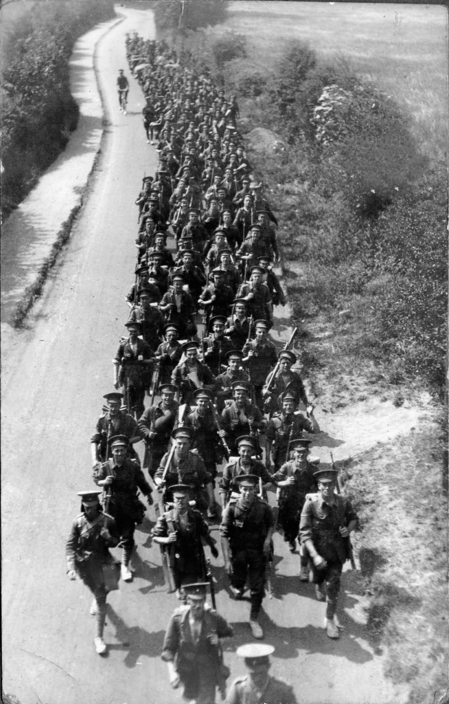 I think Arthur was in teh London Light Infantry - I recall hime saying teh regiment had the fastest quick march in the army, also that they marched from London to Southampton to embark for Gallipoli where he was shot in the leg whilst on the beach