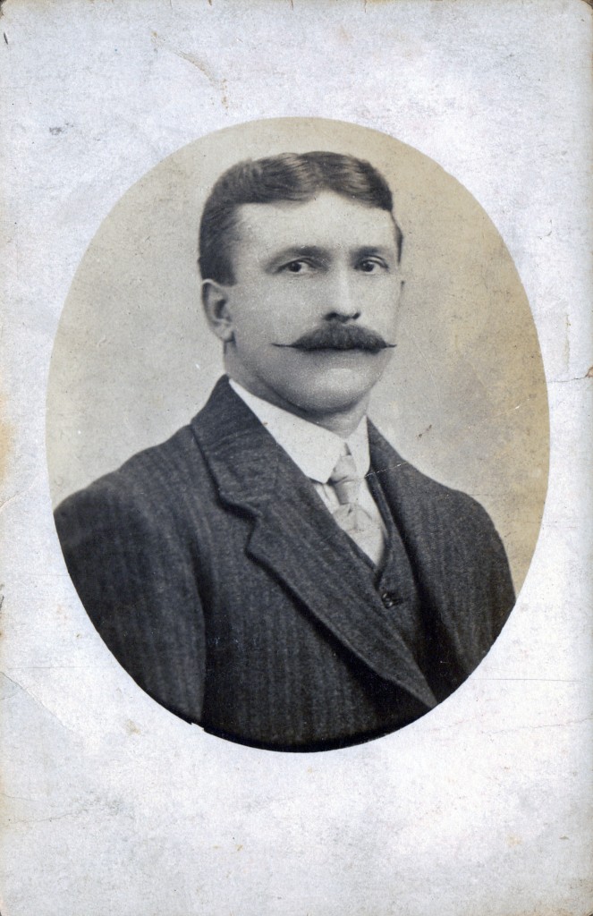 'Unknown gent 1' - I think this might well be Arthur, a full 'tache and I recall him saying he did wax it when younger.  Just that centre parting?