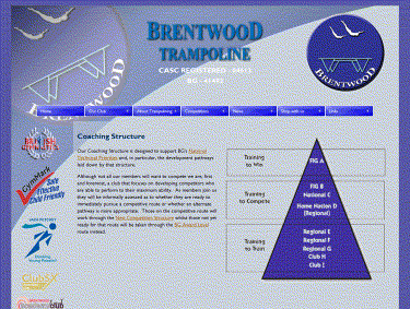 Webshot of Brentwood Trampoline Club HomePage